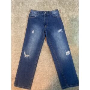 Enyce Jeans Youth Boys 8/10 Straight Leg Denim Med Wash Distressed -120